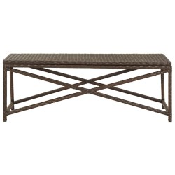Banc de jardin 120 cm Résine tressée Marron 
