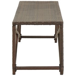 Banc de jardin 120 cm Résine tressée Marron 