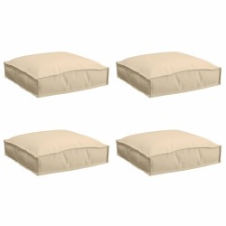 Coussins de palette pour siège 4 pcs beige 40x40x8 cm en tissu Oxford 