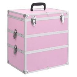 Mallette à maquillage 37x24x40 cm Rose Aluminium 