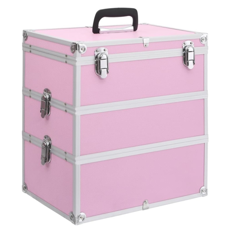 Mallette à maquillage 37x24x40 cm Rose Aluminium 