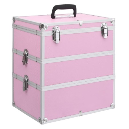 Mallette à maquillage 37x24x40 cm Rose Aluminium 