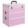 Mallette à maquillage 37x24x40 cm Rose Aluminium 
