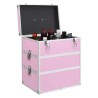Mallette à maquillage 37x24x40 cm Rose Aluminium 