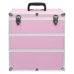 Mallette à maquillage 37x24x40 cm Rose Aluminium 