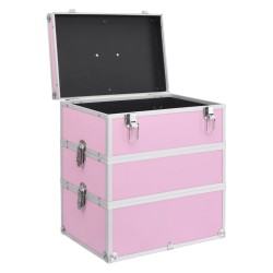 Mallette à maquillage 37x24x40 cm Rose Aluminium 