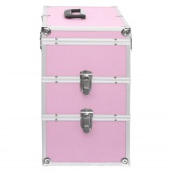 Mallette à maquillage 37x24x40 cm Rose Aluminium 