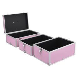 Mallette à maquillage 37x24x40 cm Rose Aluminium 