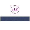 Panneaux muraux 12 pcs Bleu 90x15 cm Tissu 1,62 m² 