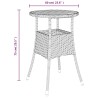 Table de jardin Ø60x75 cm Acacia et résine tressée Noir 