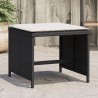 Tabourets de jardin et coussins lot de 4 noir 40x40x35 cm rotin 