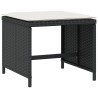 Tabourets de jardin et coussins lot de 4 noir 40x40x35 cm rotin 