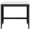 Tabourets de jardin et coussins lot de 4 noir 40x40x35 cm rotin 