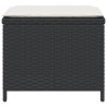 Tabourets de jardin et coussins lot de 4 noir 40x40x35 cm rotin 