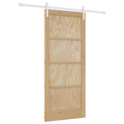 Porte coulissante avec kit de montage 86x198.5 cm en bois massif de pin 