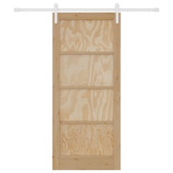 Porte coulissante avec kit de montage 86x198.5 cm en bois massif de pin 