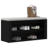 Banc à chaussures Chêne noir 100x35x45 cm Bois d'ingénierie 