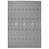 Tapis à tissage plat d'extérieur 140x200 cm Rayures bleues 