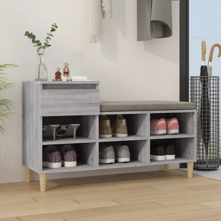 Armoire à chaussures Sonoma gris 102x36x60 cm Bois d'ingénierie 