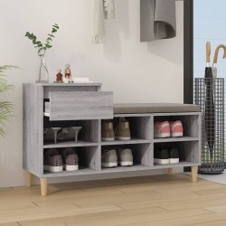 Armoire à chaussures Sonoma gris 102x36x60 cm Bois d'ingénierie 