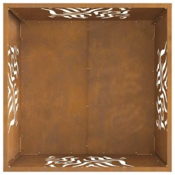 Braise de vieXL Carré 60x60x40 cm en Acier Résistant aux Intempéries 