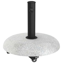 Base de parasol sur roulettes pour poteaux de 37/42/52/58mm en béton gris clair. 