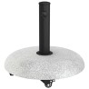 Base de parasol sur roulettes pour poteaux de 37/42/52/58mm en béton gris clair. 