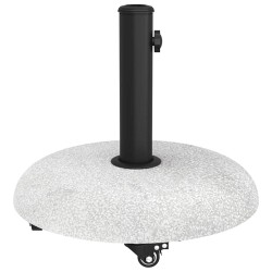 Base de parasol sur roulettes pour poteaux de 37/42/52/58mm en béton gris clair. 
