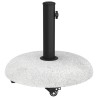 Base de parasol sur roulettes pour poteaux de 37/42/52/58mm en béton gris clair. 