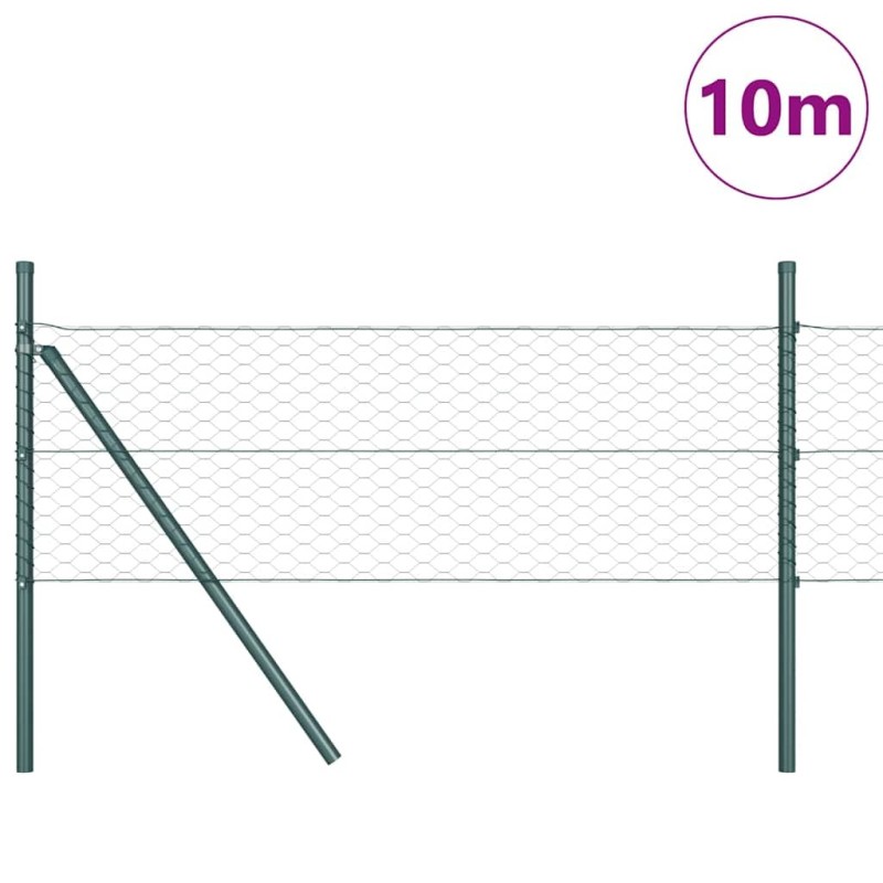 Clôture hexagonale Verte 0.5x10 m en acier 