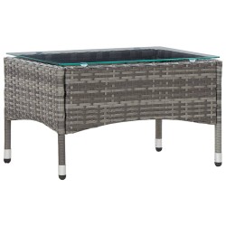 Table basse Gris 60x40x36 cm Résine tressée 
