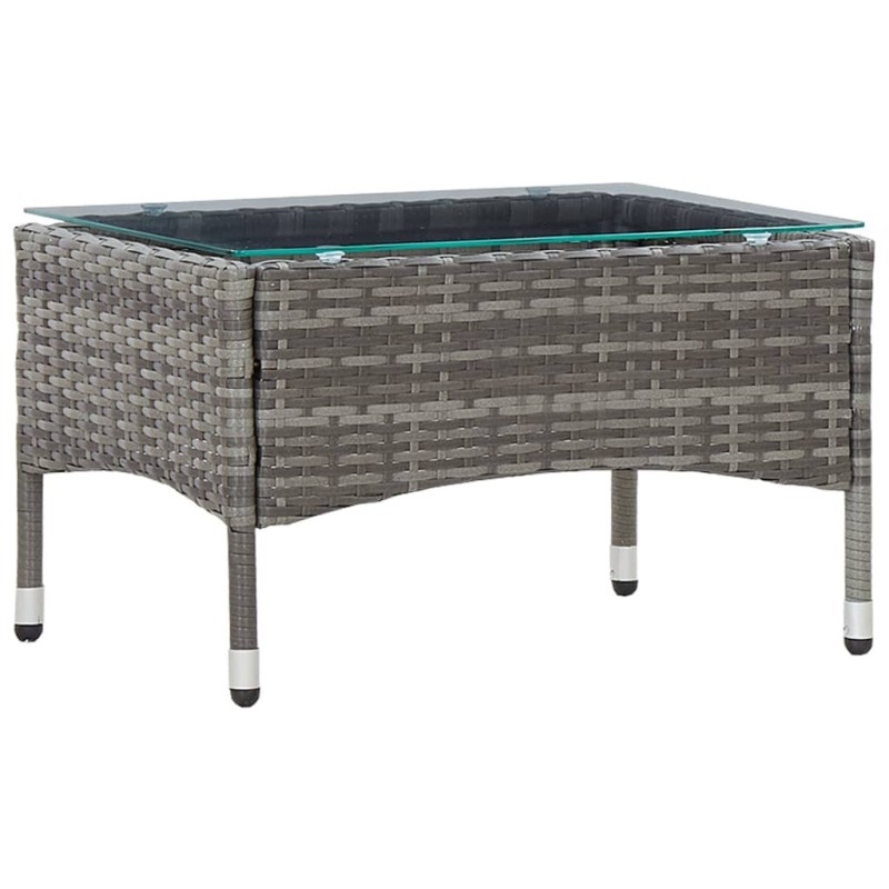 Table basse Gris 60x40x36 cm Résine tressée Table basse Gris 60x40x36 cm Résine tressée