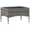Table basse Gris 60x40x36 cm Résine tressée 