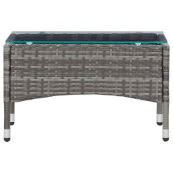 Table basse Gris 60x40x36 cm Résine tressée 