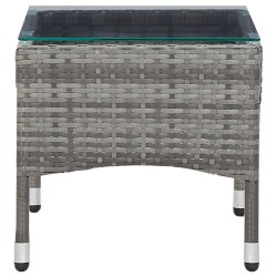 Table basse Gris 60x40x36 cm Résine tressée 