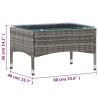 Table basse Gris 60x40x36 cm Résine tressée 