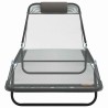 Loungeur de soleil pliant avec appui-tête Gris Textilène 