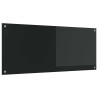 Carreaux de cuisine Noir 120x50x0.6 cm en verre trempé 