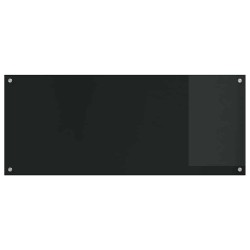 Carreaux de cuisine Noir 120x50x0.6 cm en verre trempé 