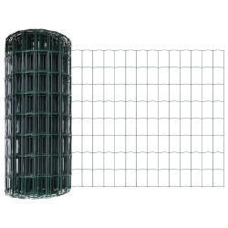 Set de Clôture de Jardin Rustique Set de 2 Vert Acier Durable 