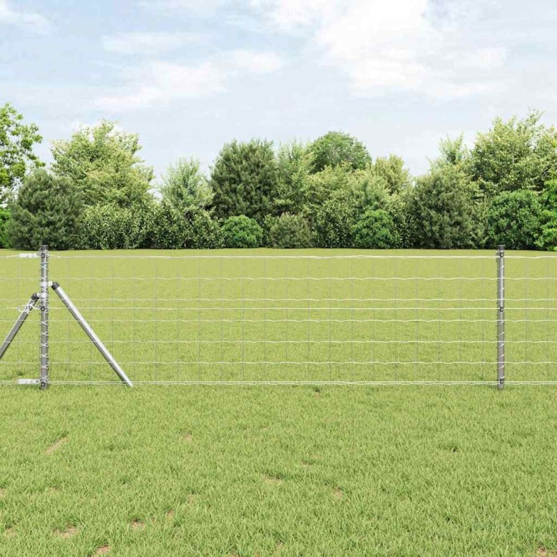 Clôture Euro avec 7 poteaux 0,4 x 10 m en acier galvanisé 