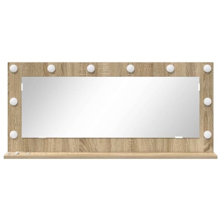 Miroir de Vanity avec lumières LED Chêne Sonoma 100x45x18 cm 
