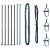 Ensemble de poteaux de clôture avec plaques de base 7 pcs Vert 