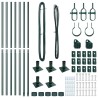 Ensemble de poteaux de clôture avec plaques de base 7 pcs Vert 