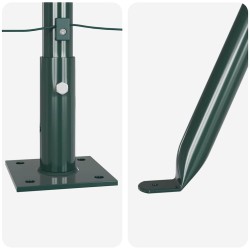 Ensemble de poteaux de clôture avec plaques de base 7 pcs Vert 