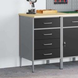 Cabinet de travail Noir 50x55x85 cm Acier 