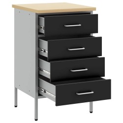 Cabinet de travail Noir 50x55x85 cm Acier 