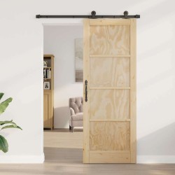Porte Coulissante avec Quincaillerie 'ORKDAL'en Bois de Pin Massif 