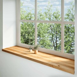 Appuis de fenêtre 2 pcs marron clair bois de chêne massif 