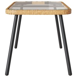 Table basse naturelle 90 x 45 x 42 cm en poly rotin 